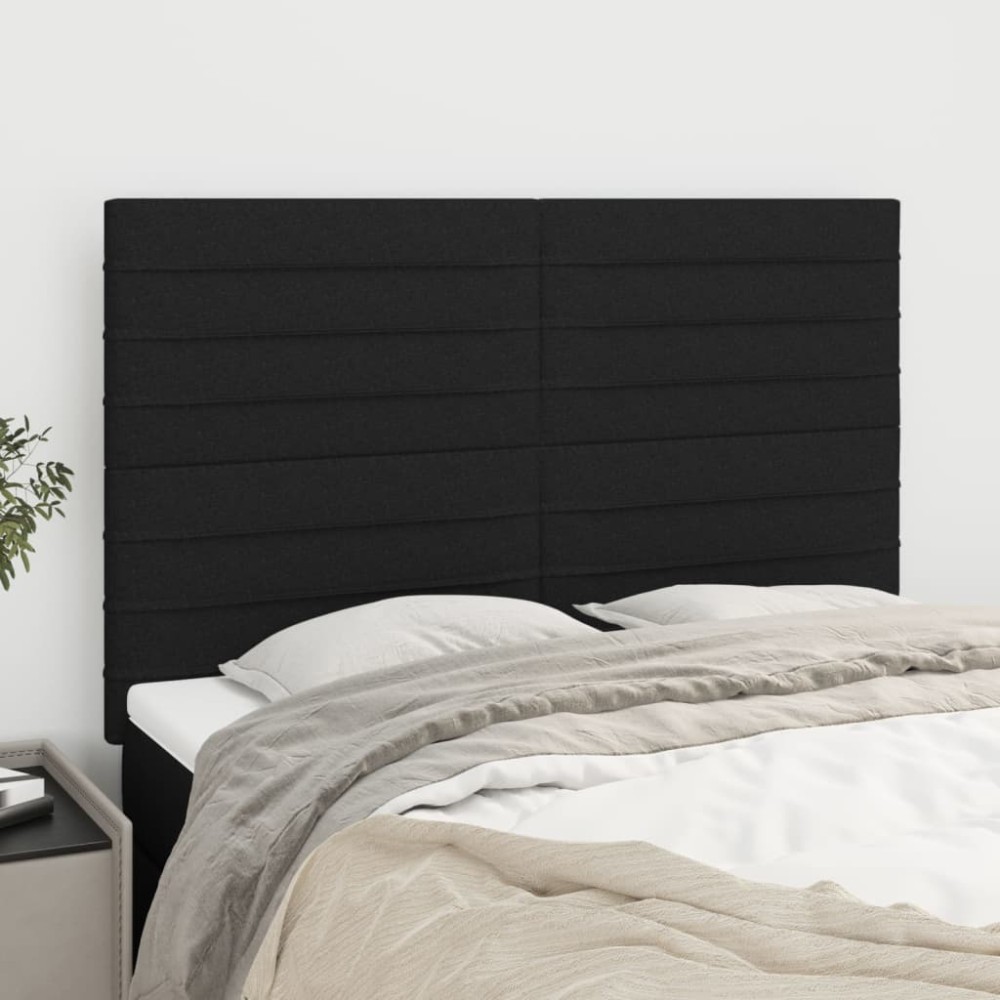 vidaXL Κεφαλάρι Μαύρο 144x5x118/128 εκ. Ύφασμα