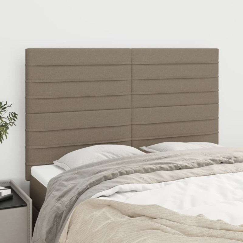 vidaXL Κεφαλάρι Κρεβατιού Μπεζ 144x5x118/128 εκ. Ύφασμα