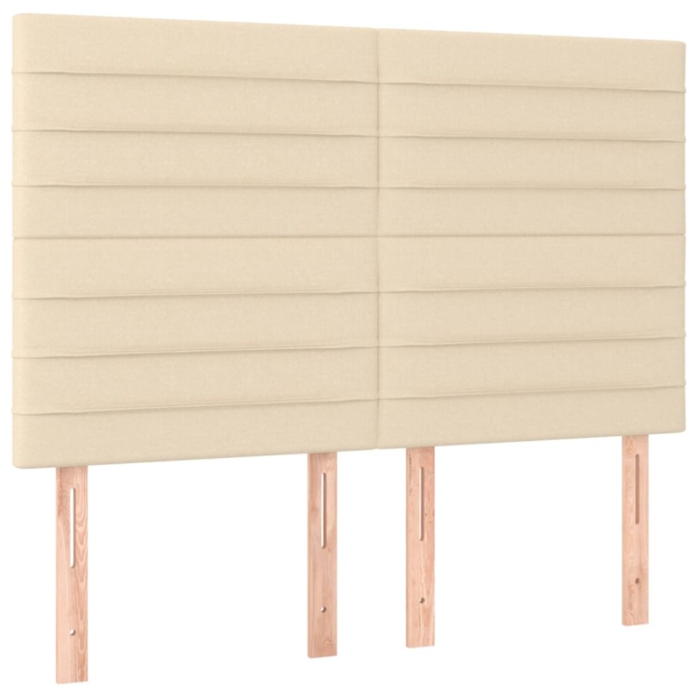 vidaXL Κεφαλάρι Κρεμ 144x5x118/128 εκ. Ύφασμα