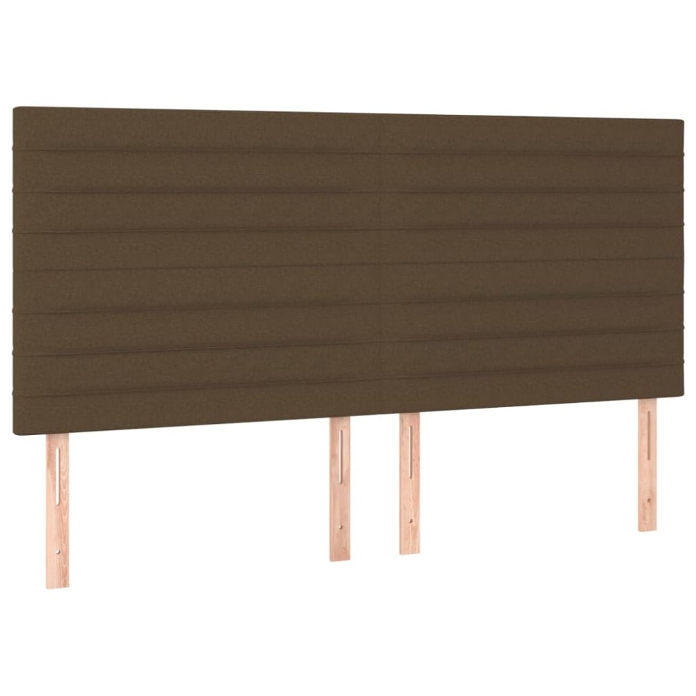 vidaXL Κεφαλάρι Κρεβατιού Σκούρο Καφέ 200x5x118/128 εκ. Ύφασμα