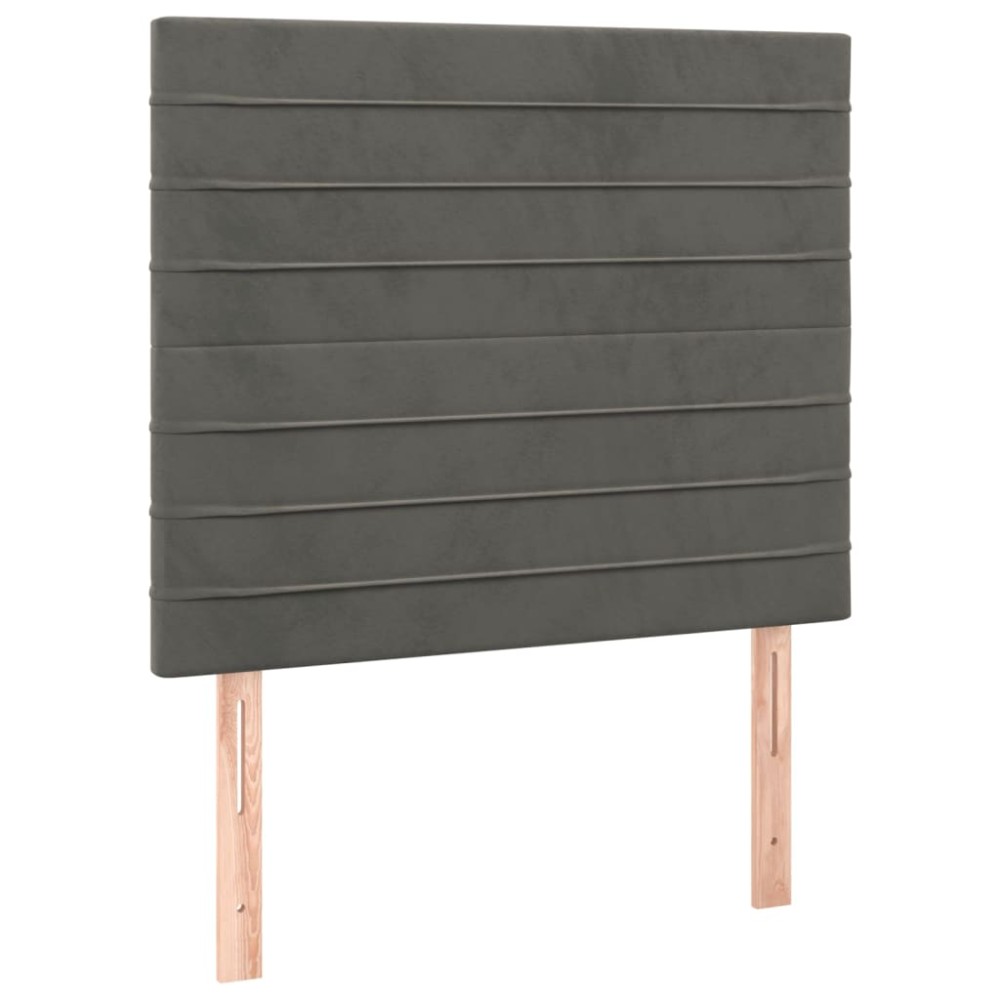 vidaXL Κεφαλάρι Σκούρο Γκρι Βελούδινο 100x5x118/128 εκ.