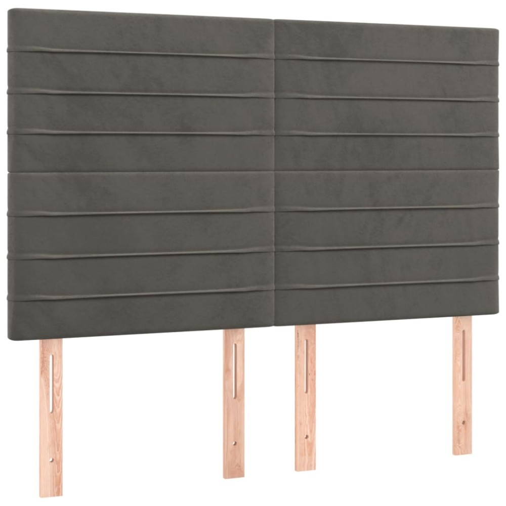 vidaXL Κεφαλάρι Σκούρο Γκρι Βελούδινο 144x5x118/128 εκ.