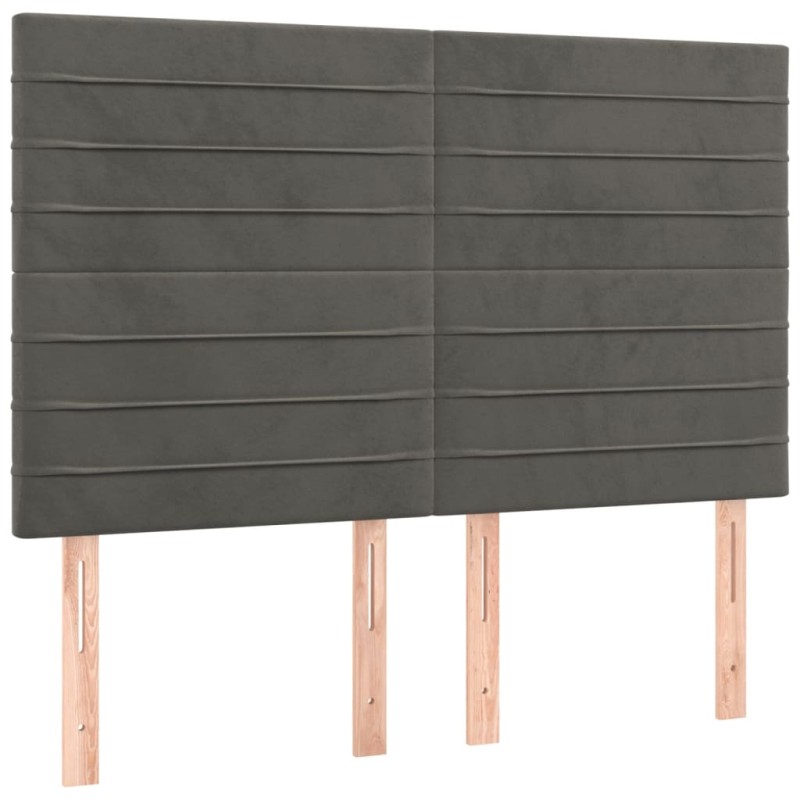 vidaXL Κεφαλάρι Σκούρο Γκρι Βελούδινο 144x5x118/128 εκ.