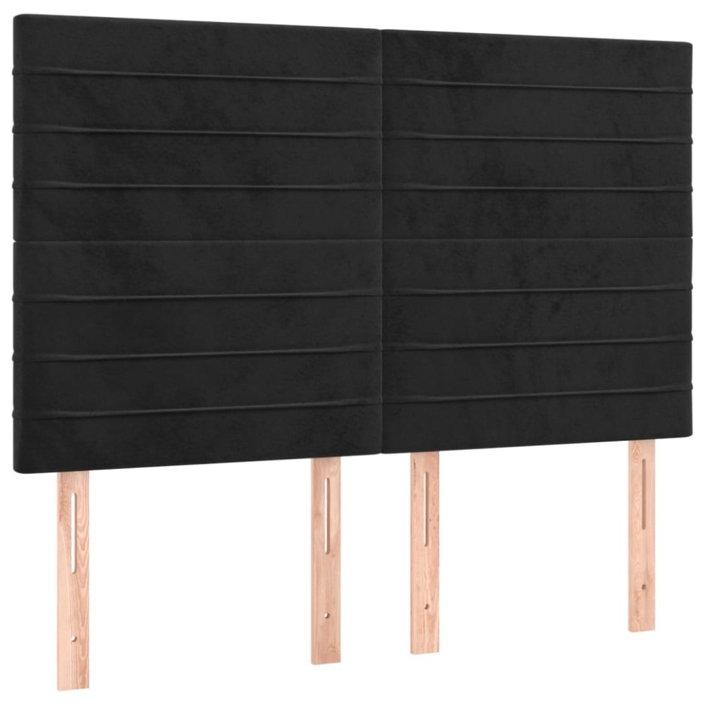 vidaXL Κεφαλάρι Μαύρο Βελούδινο 144x5x118/128 εκ.