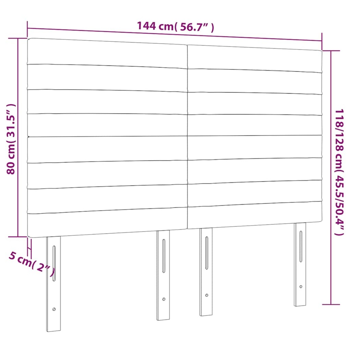 vidaXL Κεφαλάρια Κρεβατιού 4 τεμ. Σκ. Μπλε 72x5x78/88 εκ. Βελούδινα