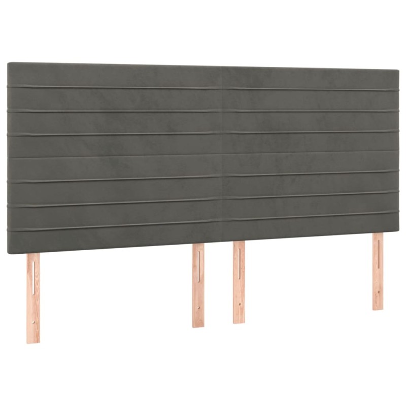 vidaXL Κεφαλάρι Σκούρο Γκρι Βελούδινο 200x5x118/128 εκ.