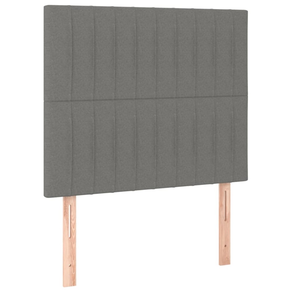 vidaXL Κεφαλάρι Κρεβατιού Σκούρο Γκρι 90x5x118/128 εκ. Ύφασμα