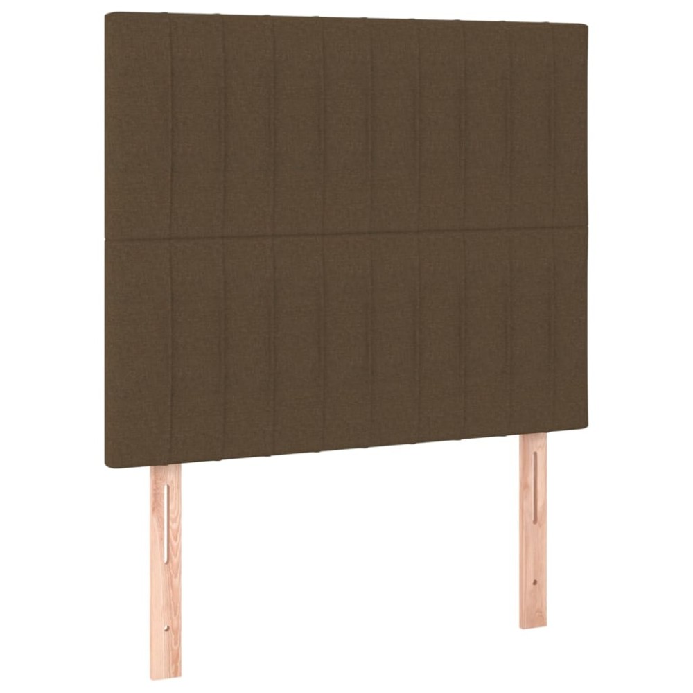 vidaXL Κεφαλάρι Κρεβατιού Σκούρο Καφέ 100x5x118/128 εκ. Ύφασμα
