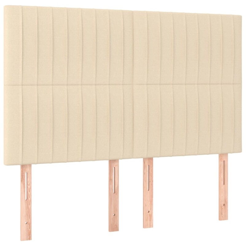 vidaXL Κεφαλάρι Κρεμ 144x5x118/128 εκ. Ύφασμα