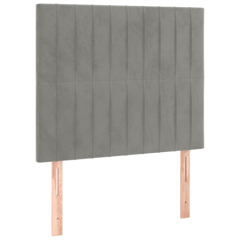 vidaXL Κεφαλάρι Ανοιχτό Γκρι 90x5x118/128 εκ. Βελούδο
