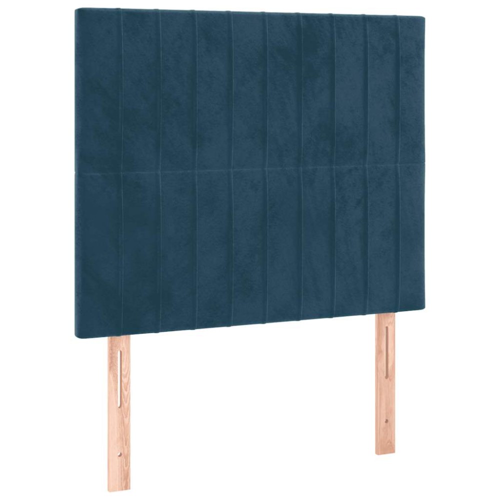 vidaXL Κεφαλάρι Σκούρο Μπλε Βελούδινο 100x5x118/128 εκ.