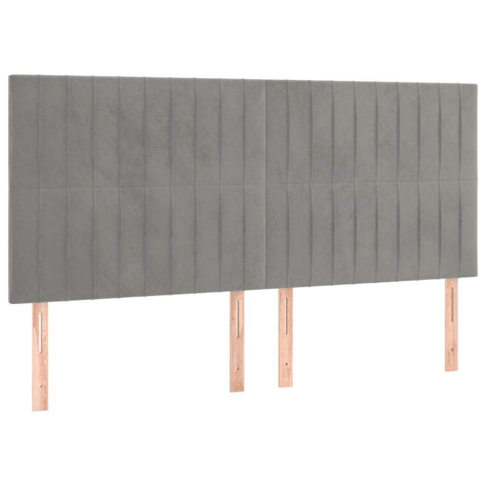 vidaXL Κεφαλάρι Ανοιχτό Γκρι 160x5x118/128 εκ. Βελούδο