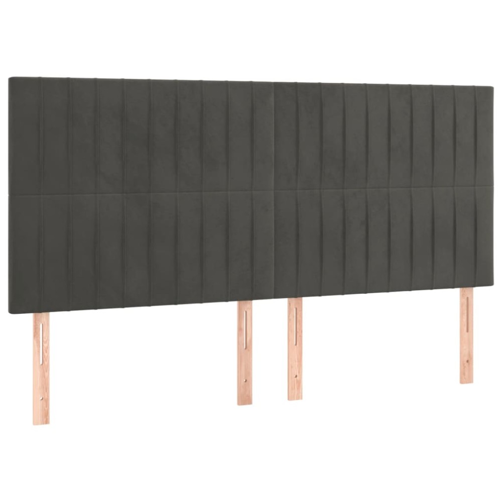 vidaXL Κεφαλάρι Σκούρο Γκρι Βελούδινο 160x5x118/128 εκ.
