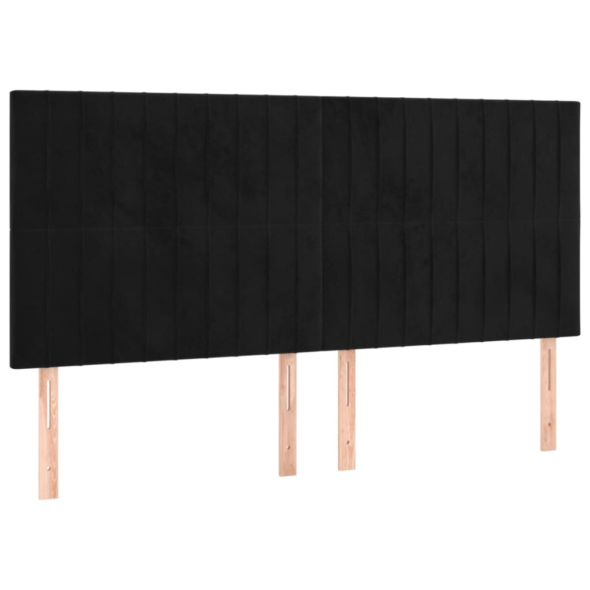 vidaXL Κεφαλάρια Κρεβατιού 4 τεμ. Μαύρα 80 x 5 x 78/88 εκ. Βελούδινο