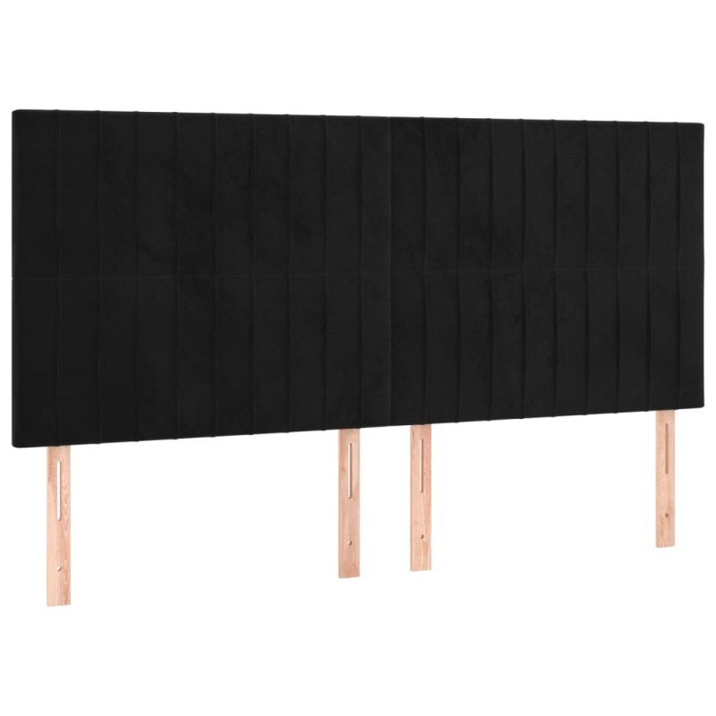 vidaXL Κεφαλάρι Μαύρο Βελούδινο 160x5x118/128 εκ.