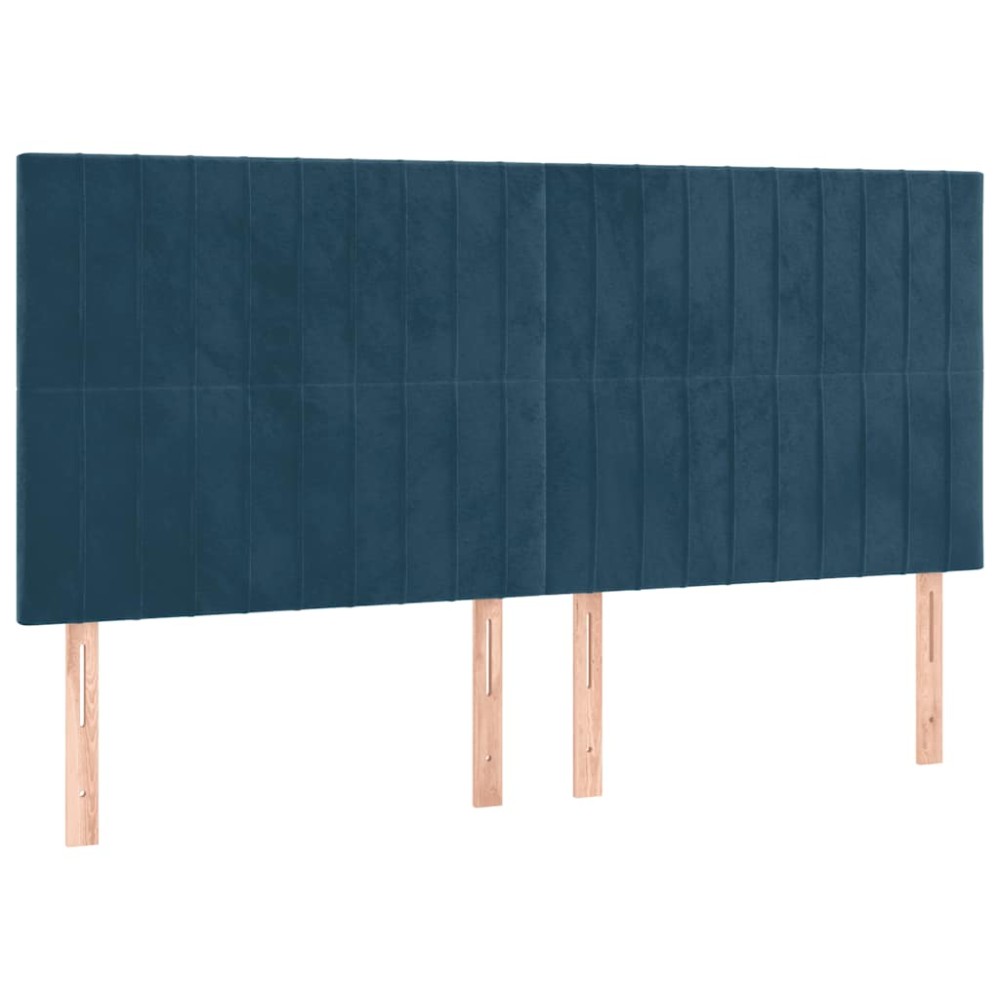 vidaXL Κεφαλάρι Σκούρο Μπλε Βελούδινο 160x5x118/128 εκ.