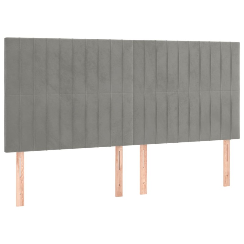 vidaXL Κεφαλάρι Ανοιχτό Γκρι 180x5x118/128 εκ. Βελούδο