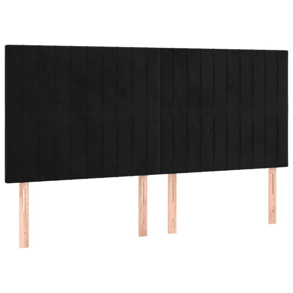 vidaXL Κεφαλάρι Μαύρο Βελούδινο 180x5x118/128 εκ.