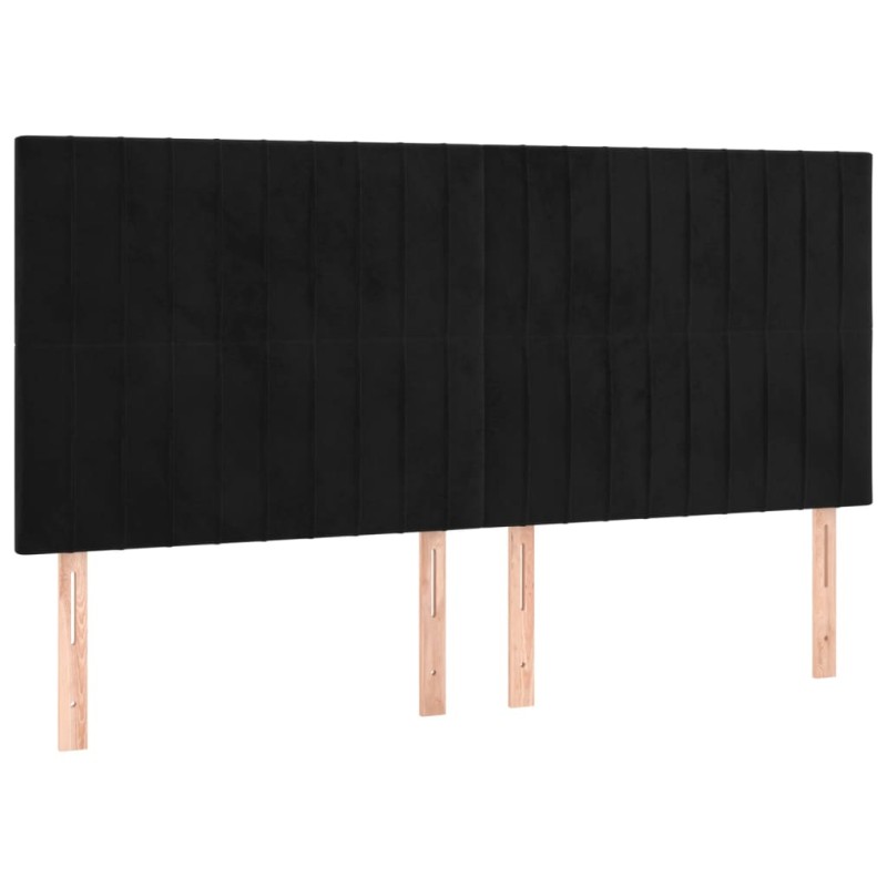 vidaXL Κεφαλάρι Μαύρο Βελούδινο 180x5x118/128 εκ.