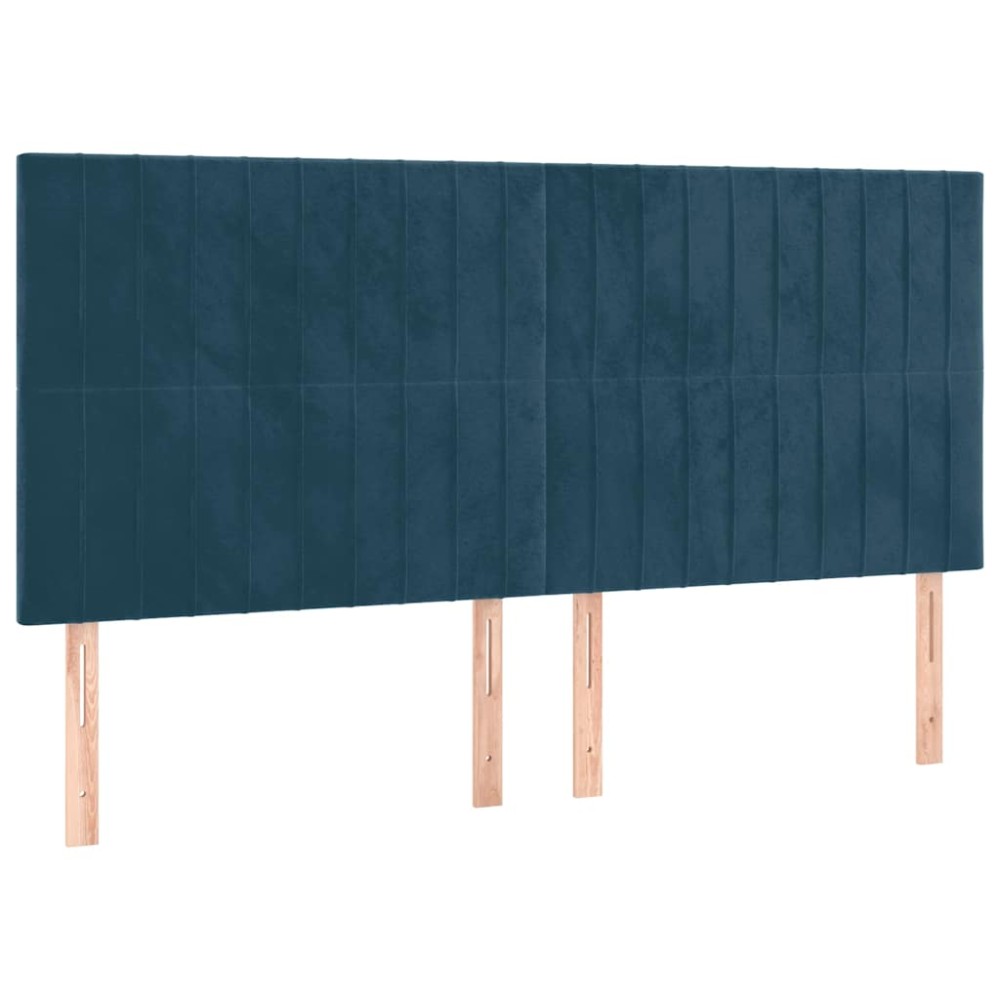 vidaXL Κεφαλάρι Σκούρο Μπλε Βελούδινο 180x5x118/128 εκ.