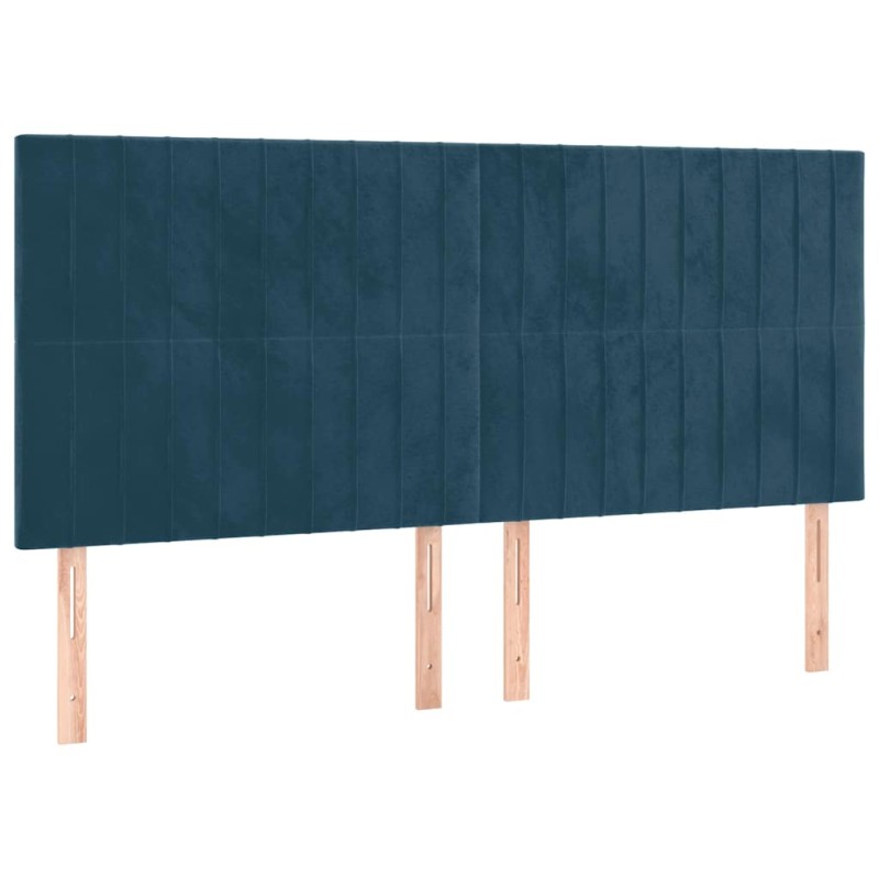 vidaXL Κεφαλάρι Σκούρο Μπλε Βελούδινο 180x5x118/128 εκ.