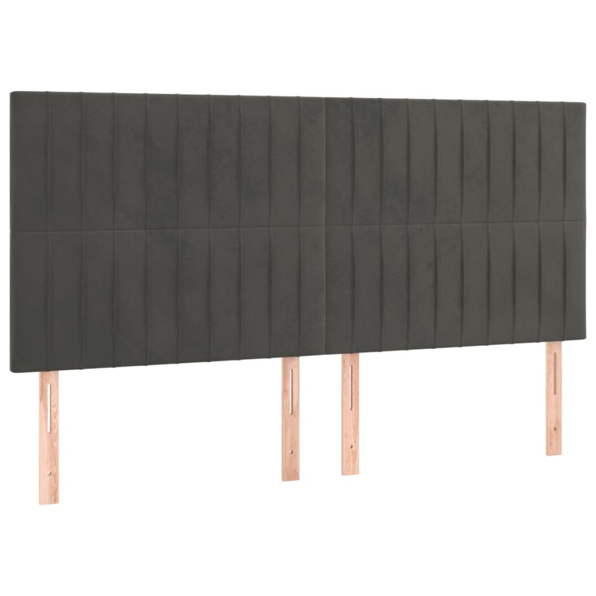 vidaXL Κεφαλάρια Κρεβατιού 4 τεμ.Σκούρο Γκρι 100x5x78/88 εκ. Βελούδινο