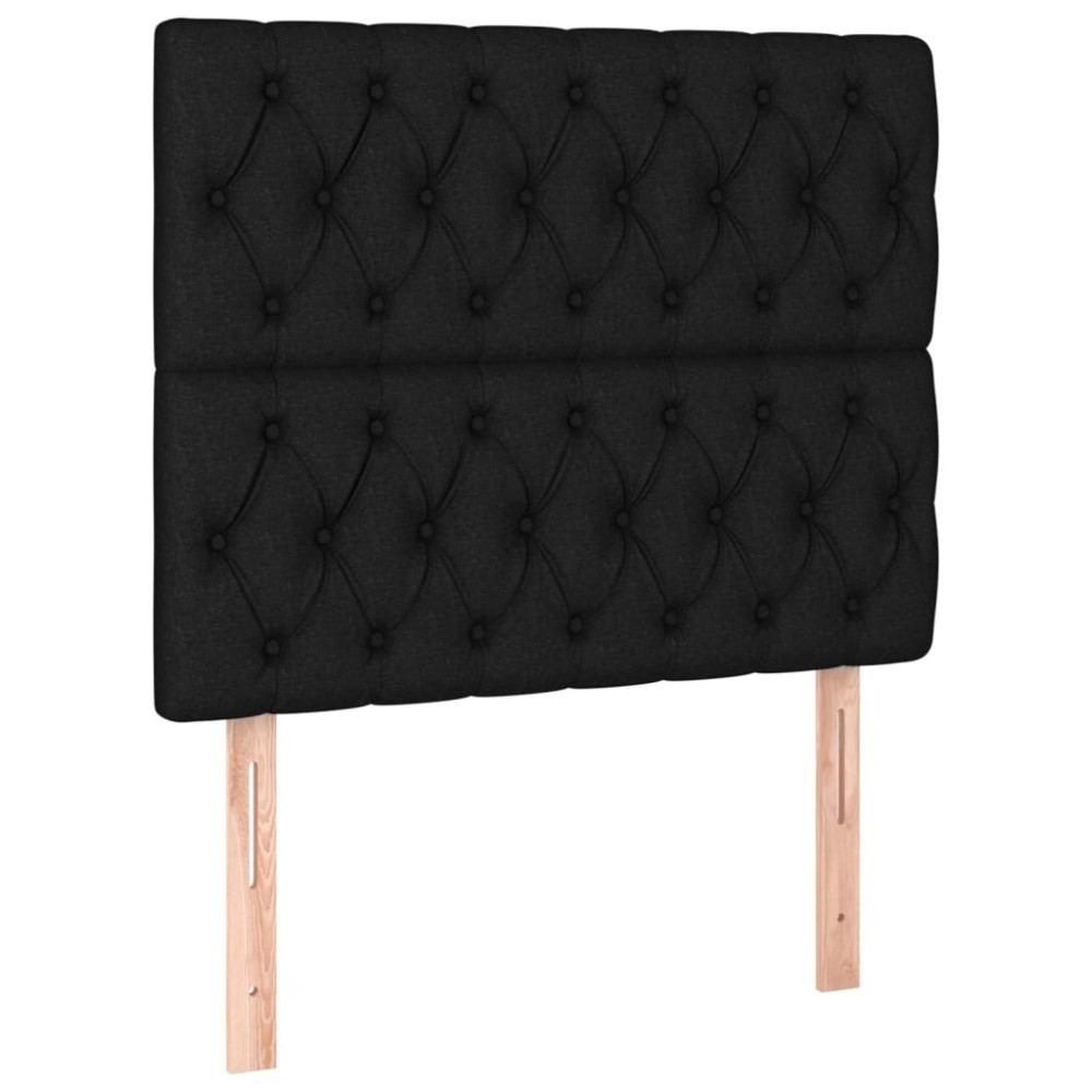 vidaXL Κεφαλάρι Κρεβατιού Μαύρο 100x7x118/128 εκ. Ύφασμα