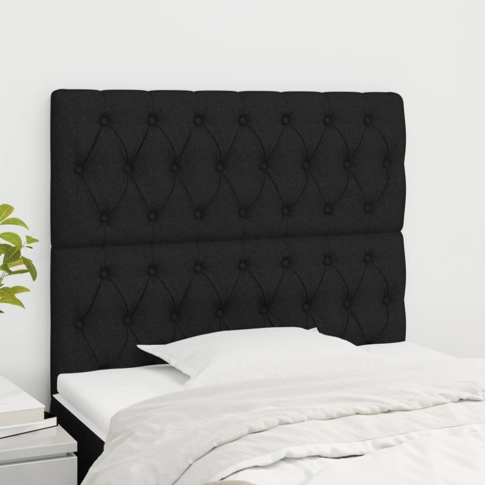 vidaXL Κεφαλάρι Κρεβατιού Μαύρο 100x7x118/128 εκ. Ύφασμα