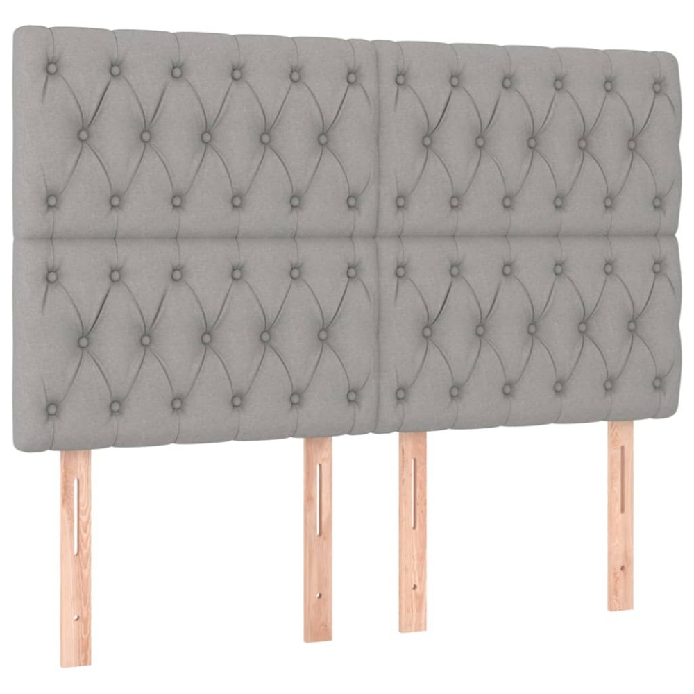 vidaXL Κεφαλάρι Ανοιχτό Γκρι 144x7x118/128 εκ. Ύφασμα