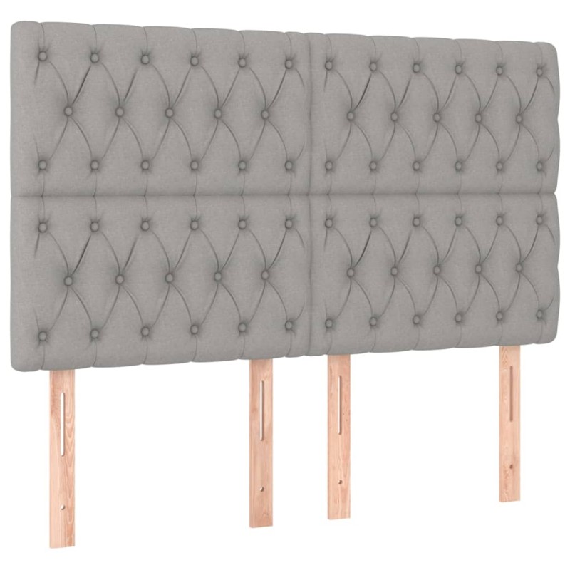 vidaXL Κεφαλάρι Ανοιχτό Γκρι 144x7x118/128 εκ. Ύφασμα