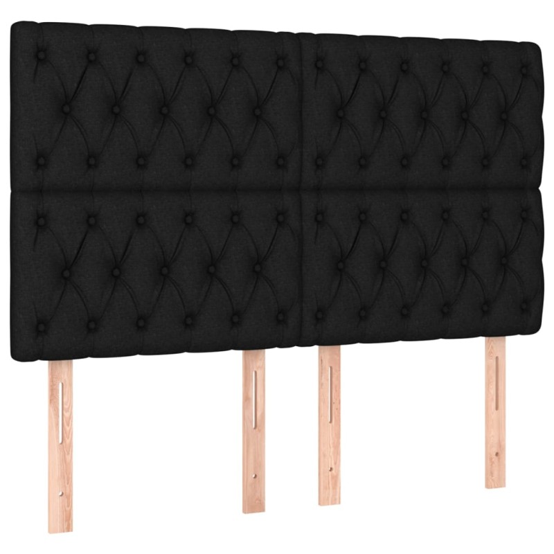 vidaXL Κεφαλάρι Κρεβατιού Μαύρο 160x7x118/128 εκ. Ύφασμα
