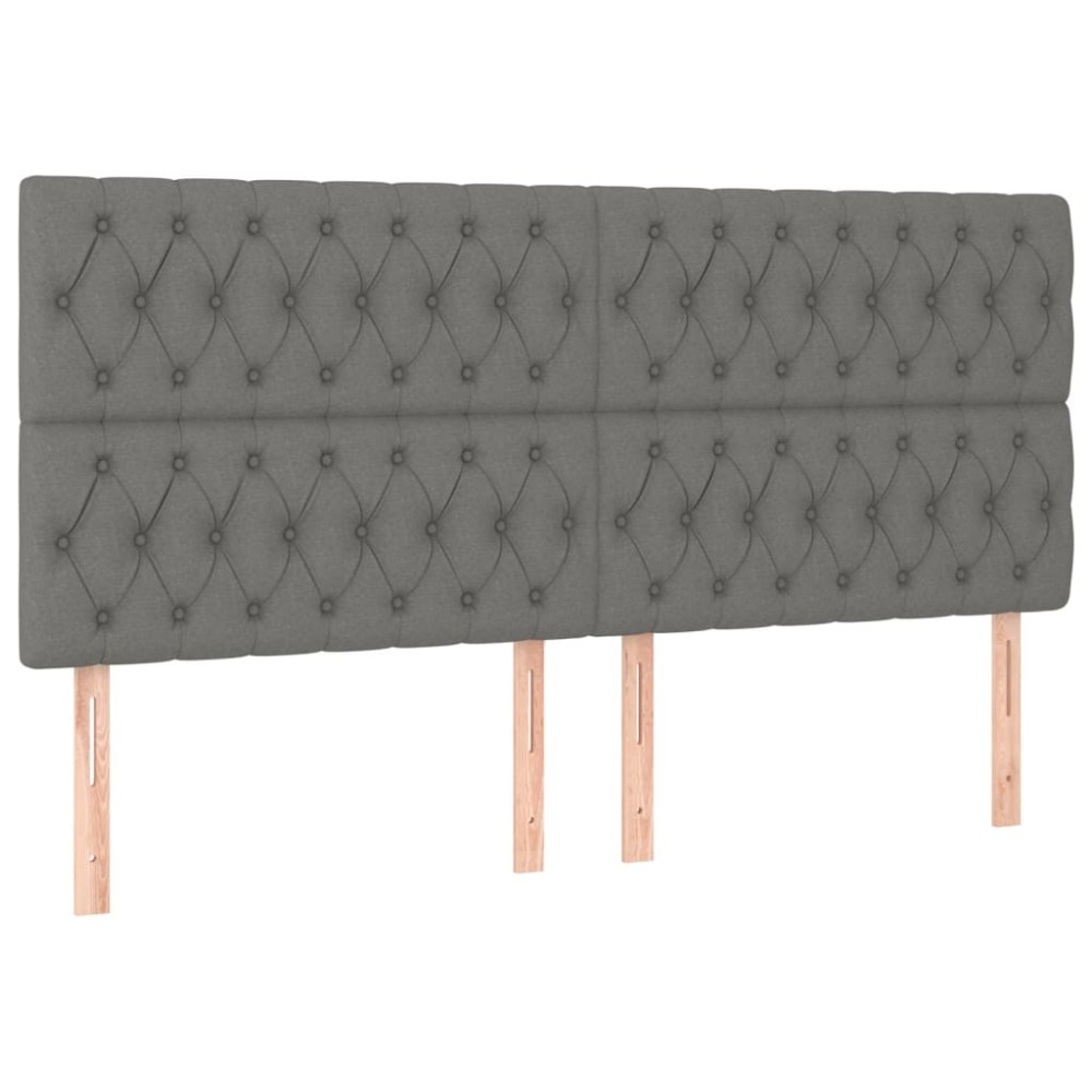 vidaXL Κεφαλάρι Κρεβατιού Σκούρο Γκρι 180x7x118/128 εκ. Ύφασμα