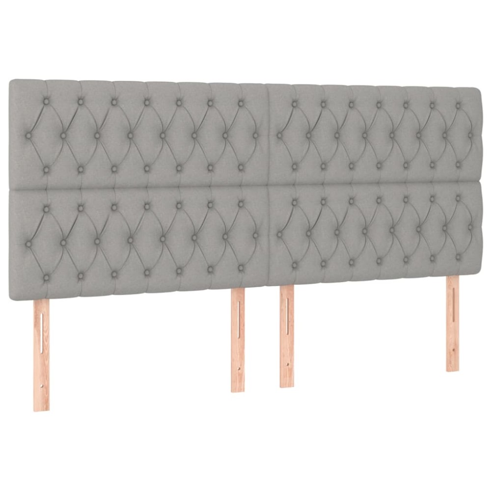 vidaXL Κεφαλάρι Ανοιχτό Γκρι 200x7x118/128 εκ. Ύφασμα