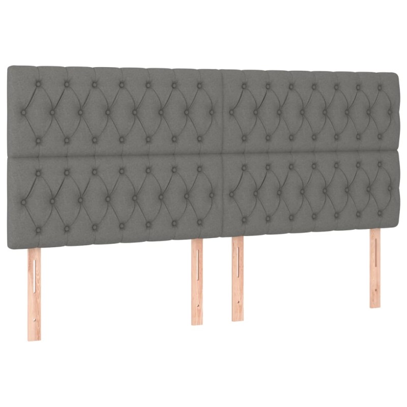 vidaXL Κεφαλάρι Κρεβατιού Σκούρο Γκρι 200x7x118/128 εκ. Ύφασμα