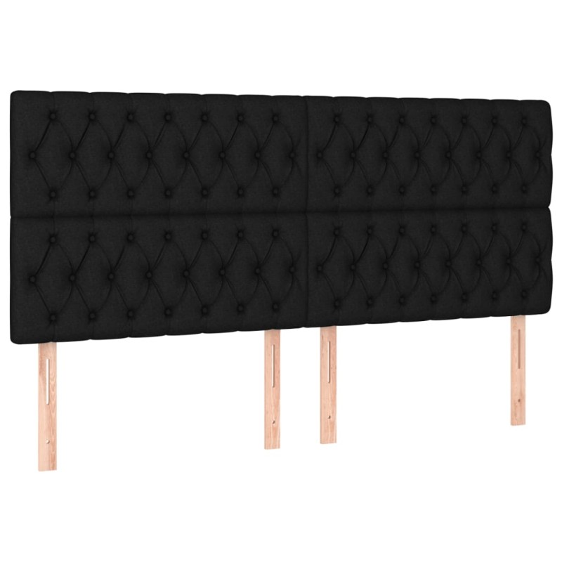 vidaXL Κεφαλάρι Κρεβατιού Μαύρο 200x7x118/128 εκ. Ύφασμα