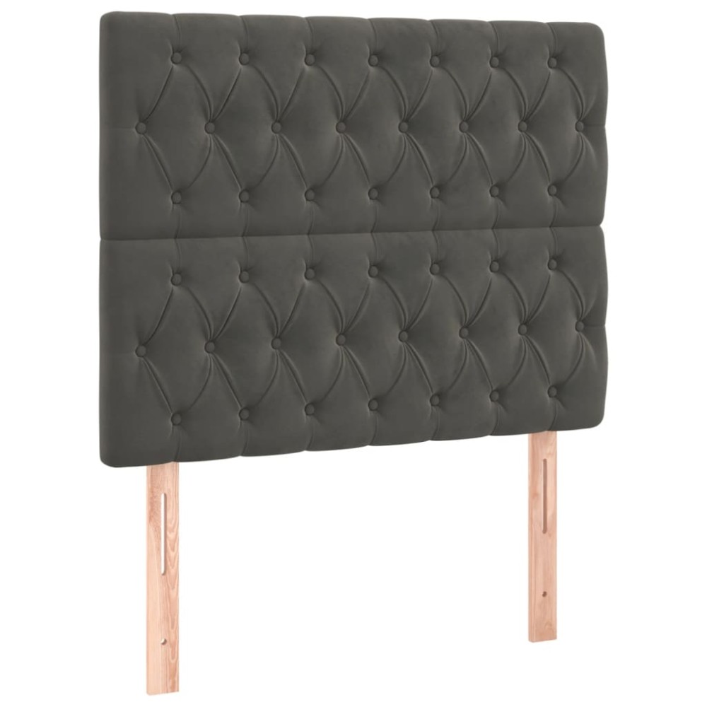 vidaXL Κεφαλάρι Σκούρο Γκρι 90x7x118/128 εκ. Βελούδο