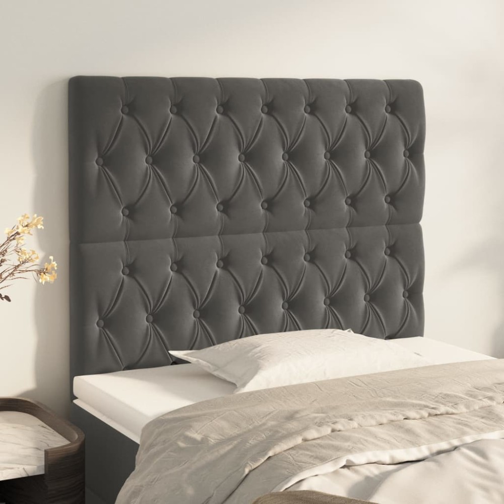 vidaXL Κεφαλάρι Σκούρο Γκρι Βελούδινο 100x7x118/128 εκ.