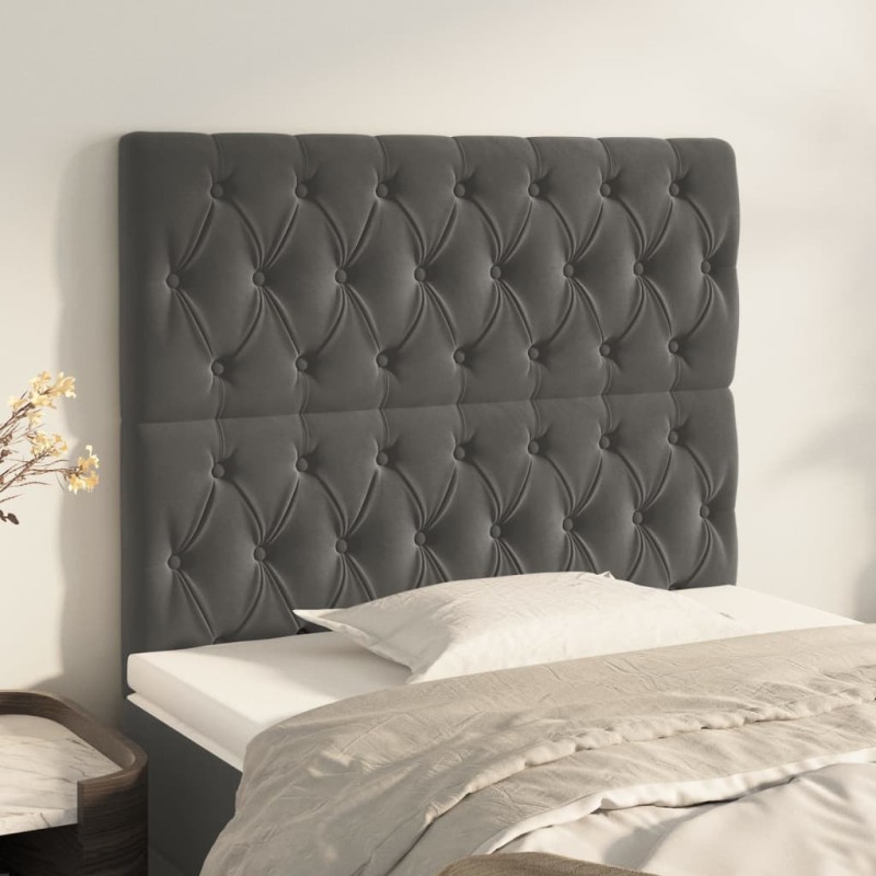 vidaXL Κεφαλάρι Σκούρο Γκρι Βελούδινο 100x7x118/128 εκ.