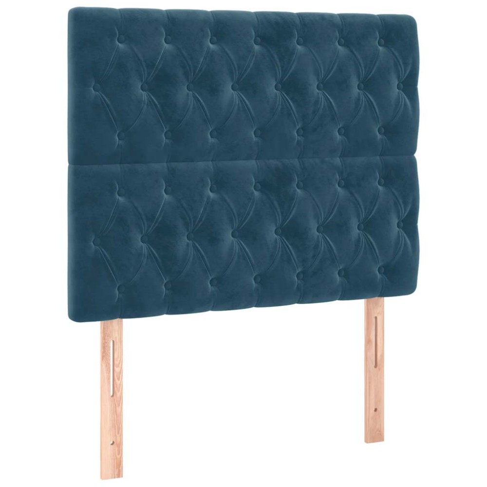 vidaXL Κεφαλάρι Σκούρο Μπλε Βελούδινο 100x7x118/128 εκ.