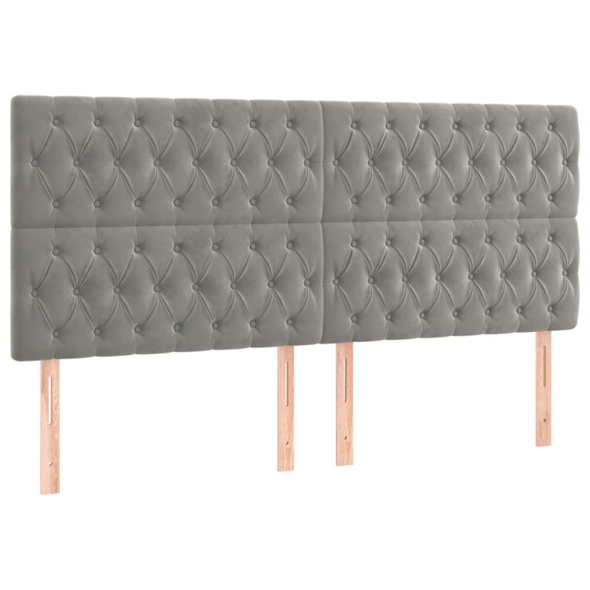 vidaXL Κεφαλάρια Κρεβατιού 4 τεμ. Αν. Γκρι 90x7x78/88 εκ. Βελούδινο