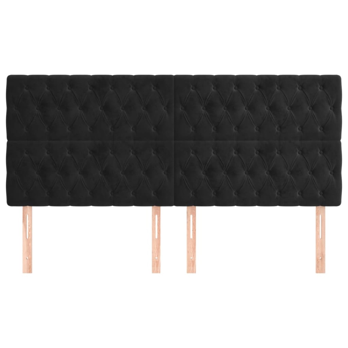 vidaXL Κεφαλάρια Κρεβατιού 4 τεμ. Μαύρο 90x7x78/88 εκ. Βελούδινο