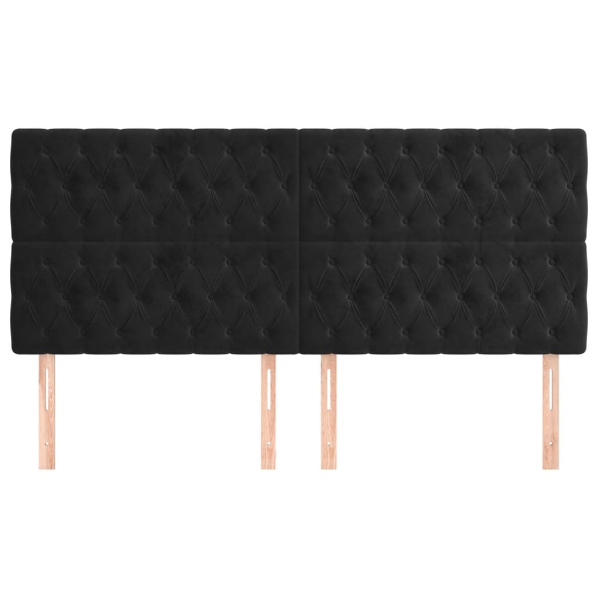 vidaXL Κεφαλάρια Κρεβατιού 4 τεμ. Μαύρο 100x7x78/88 εκ. Βελούδινο