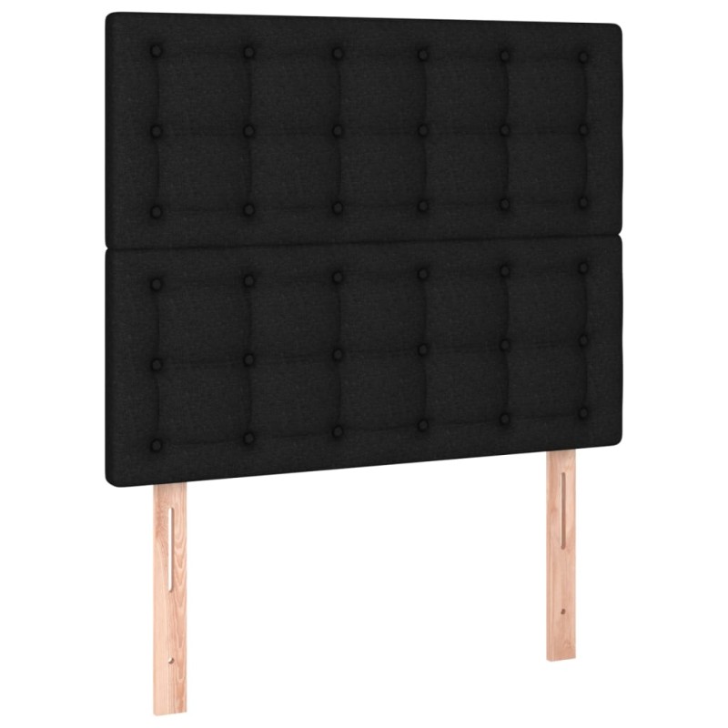vidaXL Κεφαλάρι Μαύρο 90x5x118/128 εκ. Ύφασμα