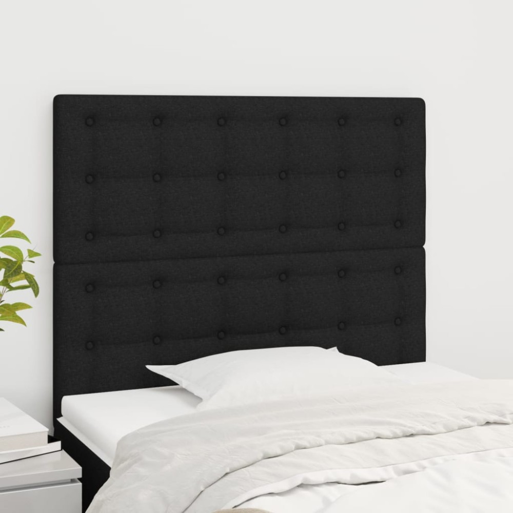 vidaXL Κεφαλάρι Μαύρο 90x5x118/128 εκ. Ύφασμα