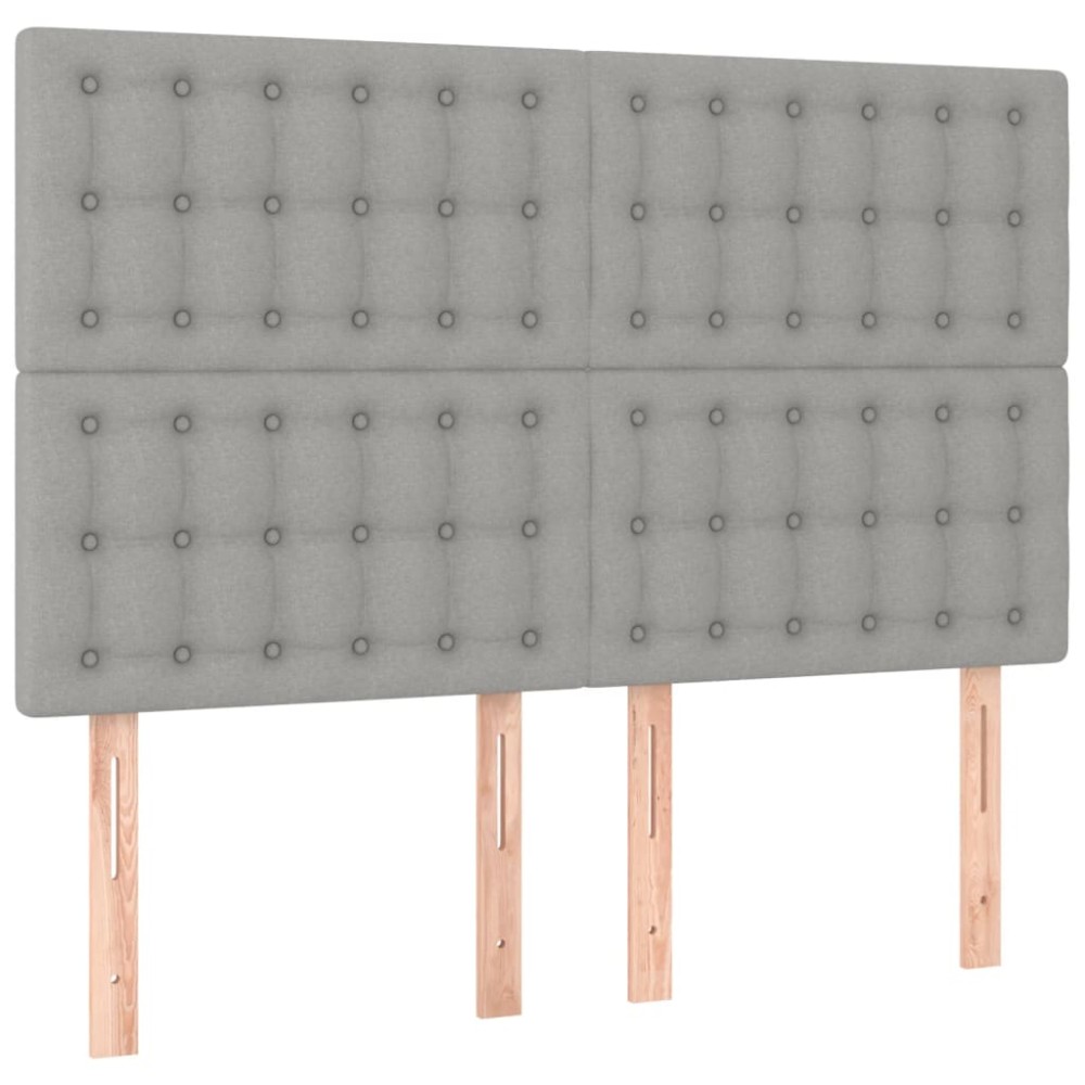 vidaXL Κεφαλάρι Ανοιχτό Γκρι 144x5x118/128 εκ. Ύφασμα