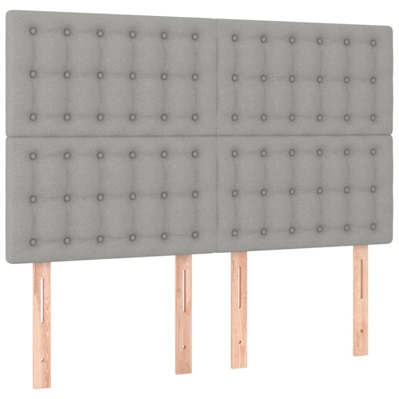 vidaXL Κεφαλάρι Ανοιχτό Γκρι 144x5x118/128 εκ. Ύφασμα