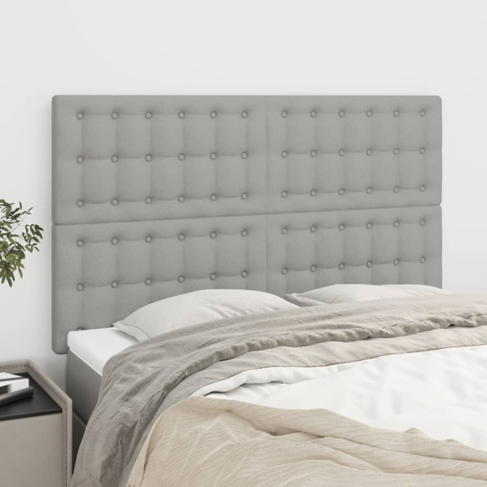 vidaXL Κεφαλάρι Ανοιχτό Γκρι 144x5x118/128 εκ. Ύφασμα
