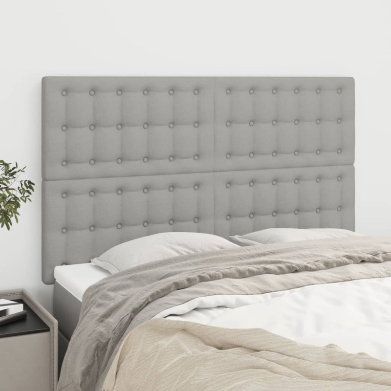 vidaXL Κεφαλάρι Ανοιχτό Γκρι 144x5x118/128 εκ. Ύφασμα