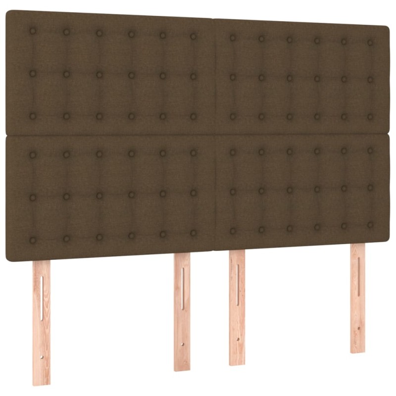 vidaXL Κεφαλάρι Κρεβατιού Σκούρο Καφέ 144x5x118/128 εκ. Ύφασμα