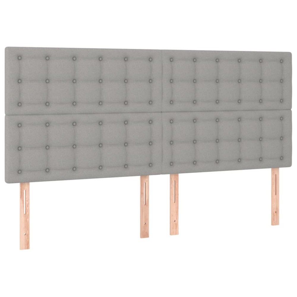 vidaXL Κεφαλάρι Ανοιχτό Γκρι 180x5x118/128 εκ. Ύφασμα
